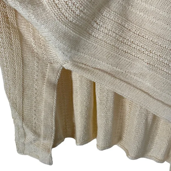 Joie Cardigan Sweater Women's Large Yellow Open Front Textured Linen Blend NWT - Picture 6 of 9